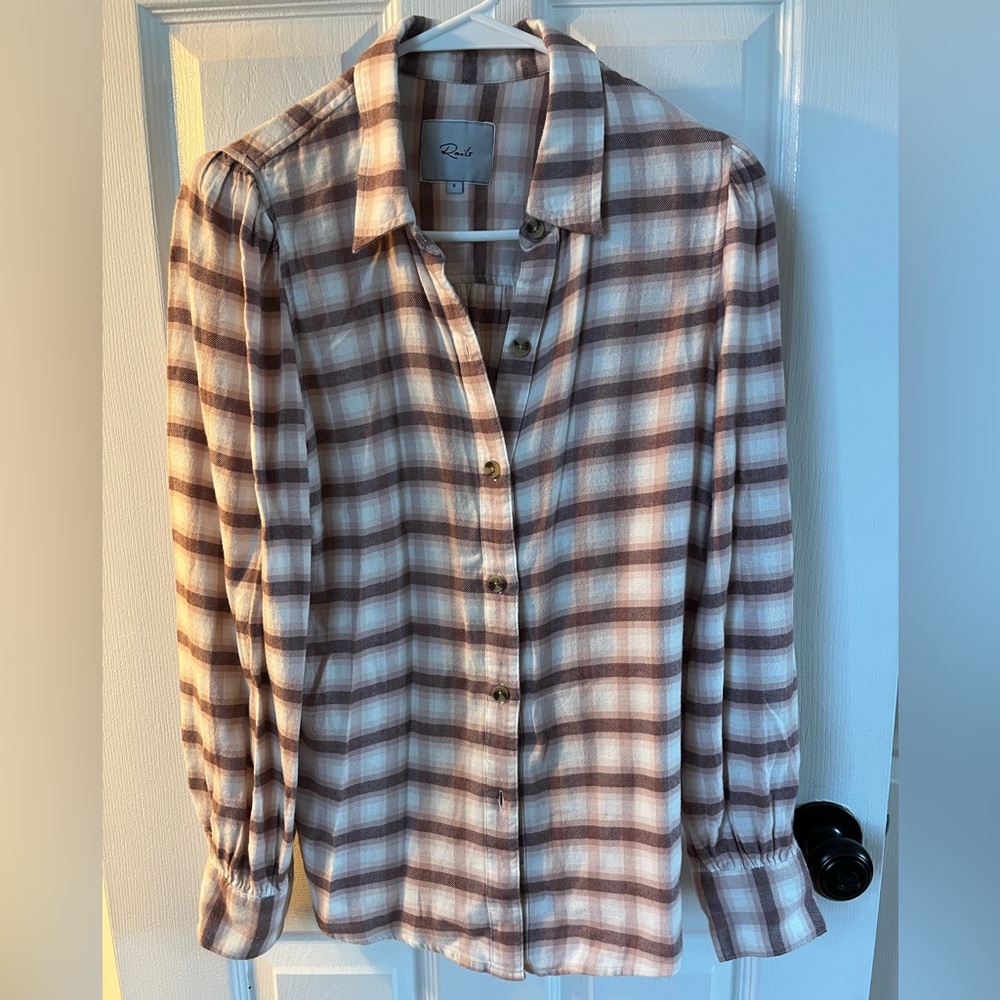 Rails Angelica Pink and White Plaid Shirt